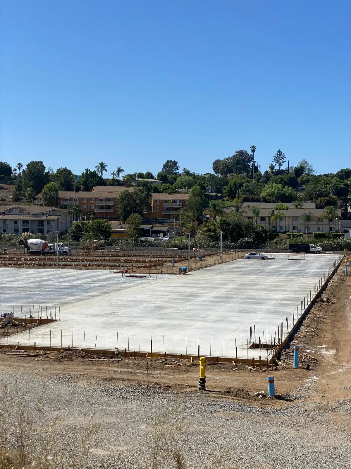 Completed slab with dowels and forms stripped